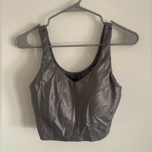 Aerie Metallic Silver Tank Top